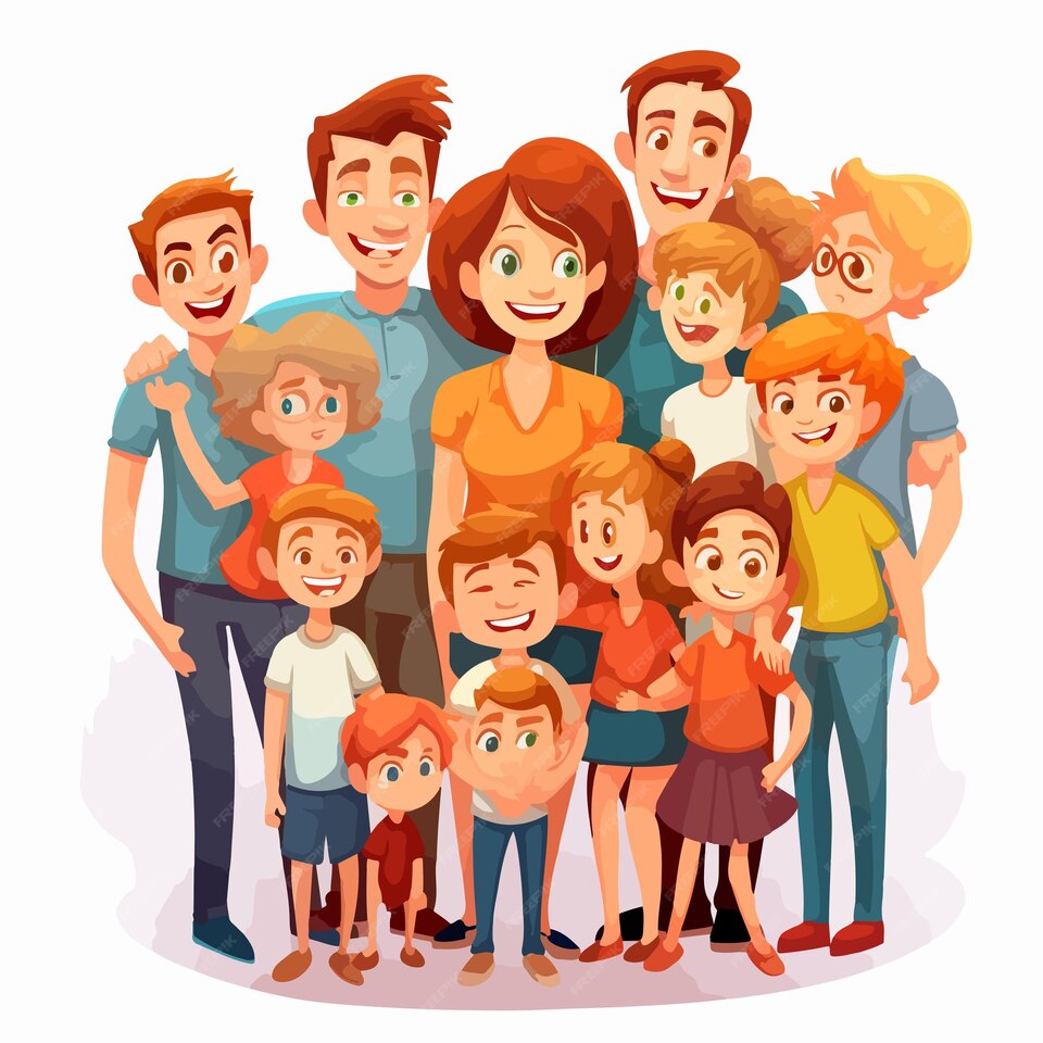 [freepicdownloader.com]-joyful-illustration-large-happy-family-clean-white-background-large